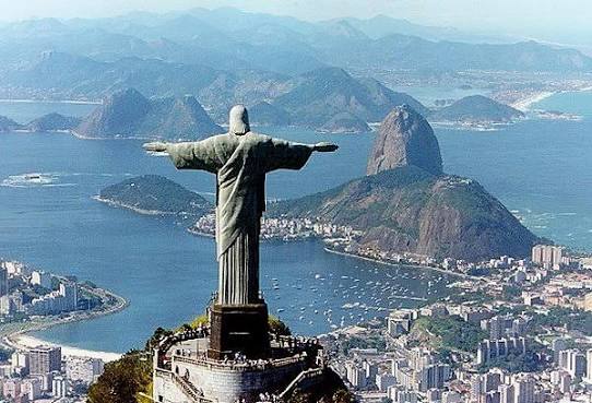 Rio de Janeiro, Brazil, with Christ the Redeemer above the city